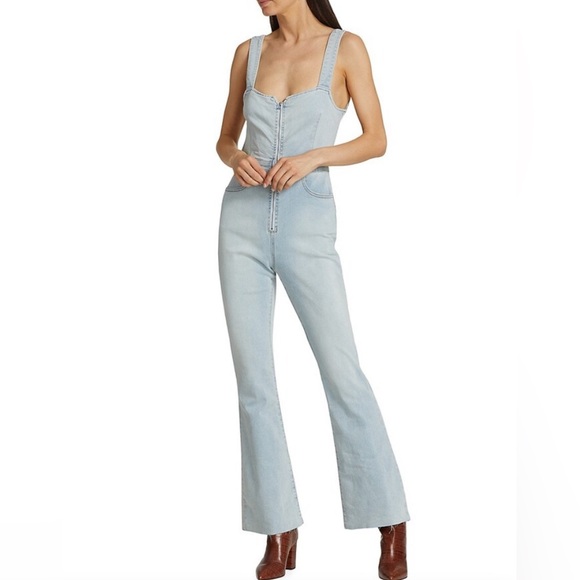 We the free light wash 2nd ave curvy jumpsuit size 0 new with tags - Picture 3 of 13